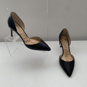 Sam Edelman Womens Size 7.5 Black Leather Telsa Pump 3" High Heels